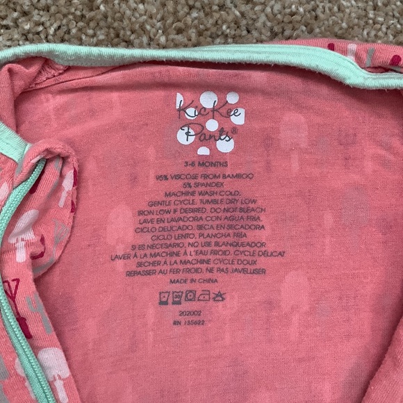 Kickee Pants Garden print zip up cover all pajamas size 3-6 month - Picture 2 of 3